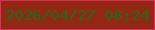 文字の大きさ：5、枠の色：dc2e58、背景の色：922714、文字の色：216918 無料ブログパーツのブログ時計