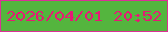文字の大きさ：2、枠の色：dc3096、背景の色：54b53e、文字の色：e61976 無料ブログパーツのブログ時計