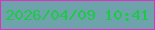 文字の大きさ：1、枠の色：dc32bf、背景の色：6fa3ac、文字の色：1cca46 無料ブログパーツのブログ時計