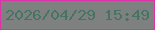 文字の大きさ：5、枠の色：dc33a9、背景の色：7f8180、文字の色：467462 無料ブログパーツのブログ時計