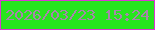 文字の大きさ：4、枠の色：dc36d4、背景の色：27e51e、文字の色：a785ab 無料ブログパーツのブログ時計