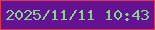 文字の大きさ：2、枠の色：dc374c、背景の色：641293、文字の色：85d487 無料ブログパーツのブログ時計