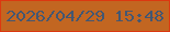 文字の大きさ：5、枠の色：dc3810、背景の色：c26621、文字の色：435772 無料ブログパーツのブログ時計