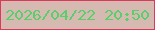 文字の大きさ：5、枠の色：dc385a、背景の色：d6b9b0、文字の色：59cf6c 無料ブログパーツのブログ時計