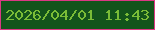 文字の大きさ：2、枠の色：dc3884、背景の色：13541b、文字の色：7abc37 無料ブログパーツのブログ時計