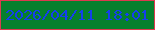 文字の大きさ：1、枠の色：dc3a4f、背景の色：06802d、文字の色：153fee 無料ブログパーツのブログ時計