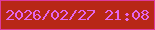 文字の大きさ：4、枠の色：dc3a9d、背景の色：b82717、文字の色：e366ed 無料ブログパーツのブログ時計