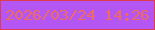 文字の大きさ：3、枠の色：dc3d4f、背景の色：b356f3、文字の色：ef6a61 無料ブログパーツのブログ時計