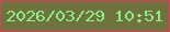 文字の大きさ：2、枠の色：dc3e60、背景の色：70733d、文字の色：88f084 無料ブログパーツのブログ時計