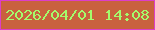 文字の大きさ：1、枠の色：dc3ec8、背景の色：c9613e、文字の色：a4fb6c 無料ブログパーツのブログ時計