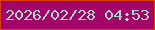 文字の大きさ：5、枠の色：dc3f07、背景の色：a20468、文字の色：aed7cd 無料ブログパーツのブログ時計