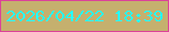 文字の大きさ：1、枠の色：dc4299、背景の色：c5b06e、文字の色：26fbfb 無料ブログパーツのブログ時計