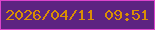 文字の大きさ：1、枠の色：dc44cc、背景の色：5d2381、文字の色：da8e04 無料ブログパーツのブログ時計