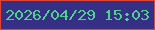 文字の大きさ：2、枠の色：dc4537、背景の色：353085、文字の色：4fd28f 無料ブログパーツのブログ時計