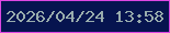 文字の大きさ：1、枠の色：dc47e3、背景の色：06144f、文字の色：99adad 無料ブログパーツのブログ時計