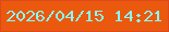 文字の大きさ：1、枠の色：dc491e、背景の色：eb590e、文字の色：89f9f5 無料ブログパーツのブログ時計
