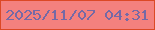 文字の大きさ：3、枠の色：dc4925、背景の色：f4817e、文字の色：7669a5 無料ブログパーツのブログ時計