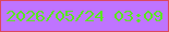 文字の大きさ：4、枠の色：dc495c、背景の色：bf74ff、文字の色：59e621 無料ブログパーツのブログ時計