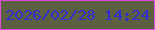 文字の大きさ：2、枠の色：dc4bdc、背景の色：5c6041、文字の色：322cd3 無料ブログパーツのブログ時計