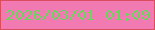 文字の大きさ：4、枠の色：dc4c5f、背景の色：f17ab2、文字の色：6ad65e 無料ブログパーツのブログ時計
