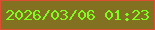 文字の大きさ：5、枠の色：dc4d31、背景の色：837122、文字の色：80fc1d 無料ブログパーツのブログ時計