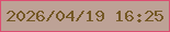 文字の大きさ：3、枠の色：dc4d71、背景の色：bda296、文字の色：745825 無料ブログパーツのブログ時計