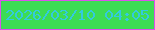 文字の大きさ：2、枠の色：dc51ec、背景の色：3ddc54、文字の色：33cade 無料ブログパーツのブログ時計