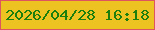 文字の大きさ：3、枠の色：dc555f、背景の色：ecc320、文字の色：1c7f0d 無料ブログパーツのブログ時計