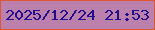 文字の大きさ：4、枠の色：dc5732、背景の色：bb80ac、文字の色：230d8c 無料ブログパーツのブログ時計