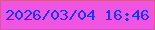 文字の大きさ：3、枠の色：dc5792、背景の色：f055e1、文字の色：1b34f7 無料ブログパーツのブログ時計