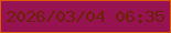 文字の大きさ：3、枠の色：dc5804、背景の色：971250、文字の色：6a2301 無料ブログパーツのブログ時計