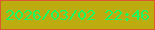文字の大きさ：4、枠の色：dc582e、背景の色：bcac0f、文字の色：17fc5f 無料ブログパーツのブログ時計