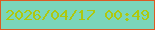 文字の大きさ：4、枠の色：dc5b22、背景の色：7bd6b9、文字の色：aec80e 無料ブログパーツのブログ時計