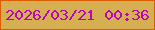 文字の大きさ：3、枠の色：dc5d01、背景の色：d6af52、文字の色：ba05b9 無料ブログパーツのブログ時計