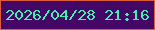 文字の大きさ：4、枠の色：dc5d39、背景の色：440766、文字の色：43f0ad 無料ブログパーツのブログ時計