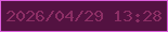 文字の大きさ：2、枠の色：dc5edd、背景の色：531241、文字の色：8c2e65 無料ブログパーツのブログ時計
