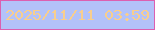 文字の大きさ：4、枠の色：dc60b0、背景の色：b3c2f9、文字の色：f8ce8e 無料ブログパーツのブログ時計