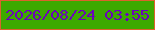 文字の大きさ：5、枠の色：dc622c、背景の色：3da900、文字の色：6b04bb 無料ブログパーツのブログ時計