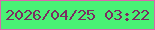 文字の大きさ：2、枠の色：dc66ad、背景の色：4af175、文字の色：7b2c62 無料ブログパーツのブログ時計