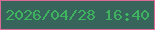 文字の大きさ：1、枠の色：dc6a99、背景の色：37655c、文字の色：40b360 無料ブログパーツのブログ時計