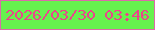 文字の大きさ：4、枠の色：dc6ba9、背景の色：66f24e、文字の色：eb458b 無料ブログパーツのブログ時計