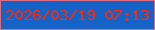 文字の大きさ：1、枠の色：dc6d80、背景の色：1563c6、文字の色：f32a12 無料ブログパーツのブログ時計