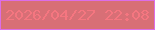 文字の大きさ：4、枠の色：dc6de8、背景の色：d86f76、文字の色：f57680 無料ブログパーツのブログ時計