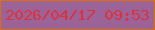 文字の大きさ：2、枠の色：dc6f07、背景の色：9b6397、文字の色：d9333e 無料ブログパーツのブログ時計