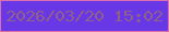 文字の大きさ：2、枠の色：dc6fb0、背景の色：6838e7、文字の色：906088 無料ブログパーツのブログ時計