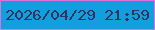 文字の大きさ：1、枠の色：dc73d7、背景の色：129fdd、文字の色：33345d 無料ブログパーツのブログ時計