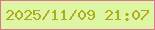 文字の大きさ：3、枠の色：dc7495、背景の色：ddf6a4、文字の色：afaa1e 無料ブログパーツのブログ時計