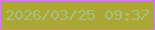 文字の大きさ：1、枠の色：dc75fc、背景の色：aba736、文字の色：abc07e 無料ブログパーツのブログ時計