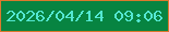 文字の大きさ：4、枠の色：dc782d、背景の色：078441、文字の色：54e7d2 無料ブログパーツのブログ時計