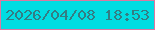 文字の大きさ：2、枠の色：dc78a0、背景の色：00dde2、文字の色：337d84 無料ブログパーツのブログ時計